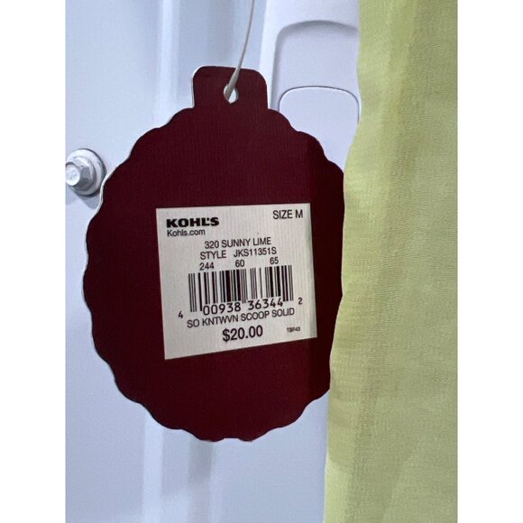 SO Knit Woven Sheer Short Sleeve Top Womens M Colorblock Gray Yellow Chiffon NEW - Picture 4 of 7